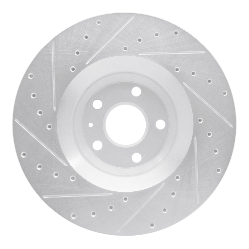 Audi TT Quattro Brake Rotor (1) - Front Right - R1 Concepts - Drilled & Slotted - Silver - `08-`11